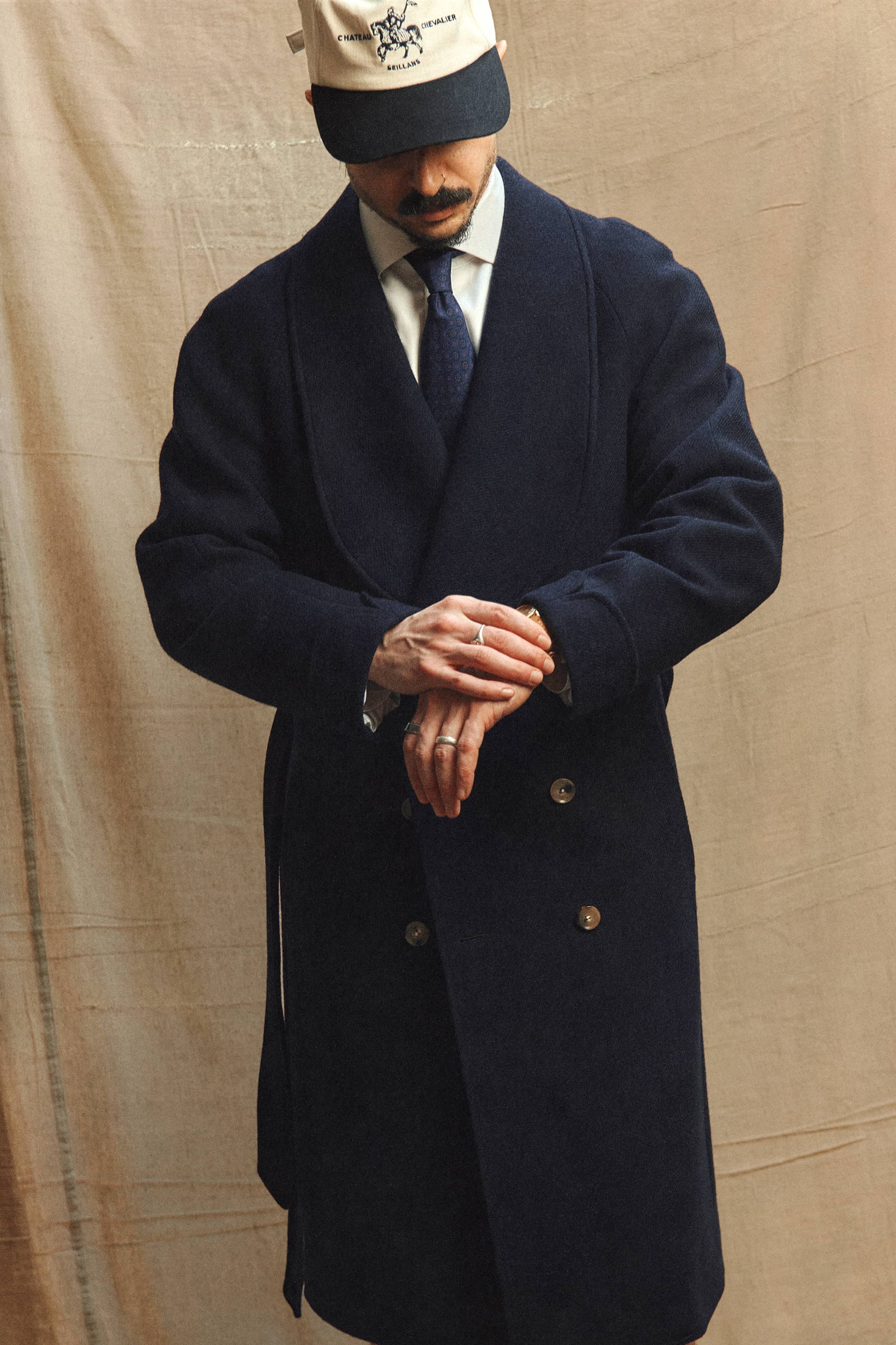 The Aurelian Overcoat in Navy